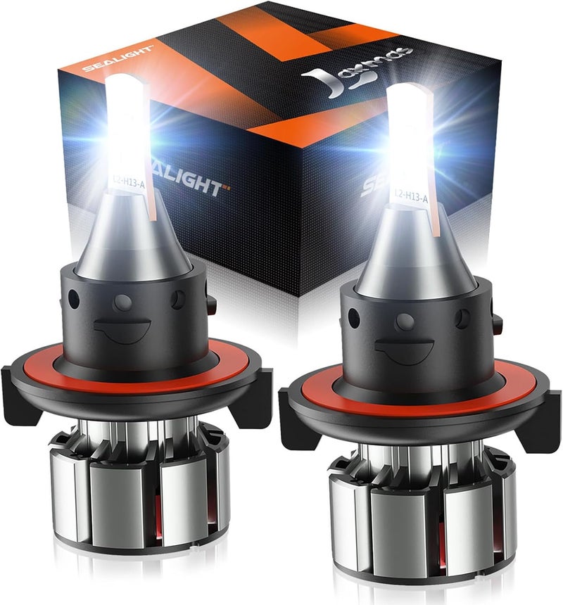 SEALIGHT مصباح ضباب H13 9008، سلسلة L2 H13 للرياضات القوية، 36000 لومن، أكثر سطوعًا بنسبة 800٪، 6000K 9008، عبوة من 2 - Image 1